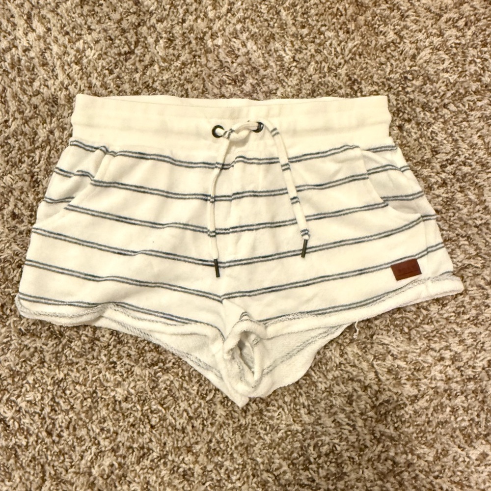 Roxy White and Blue Terry Cloth Shorts